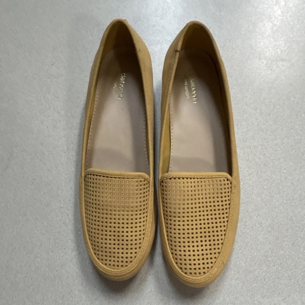Liz Claiborne Yellow Loafer Shoes Towne Women Fall Textile Flats 7.5M